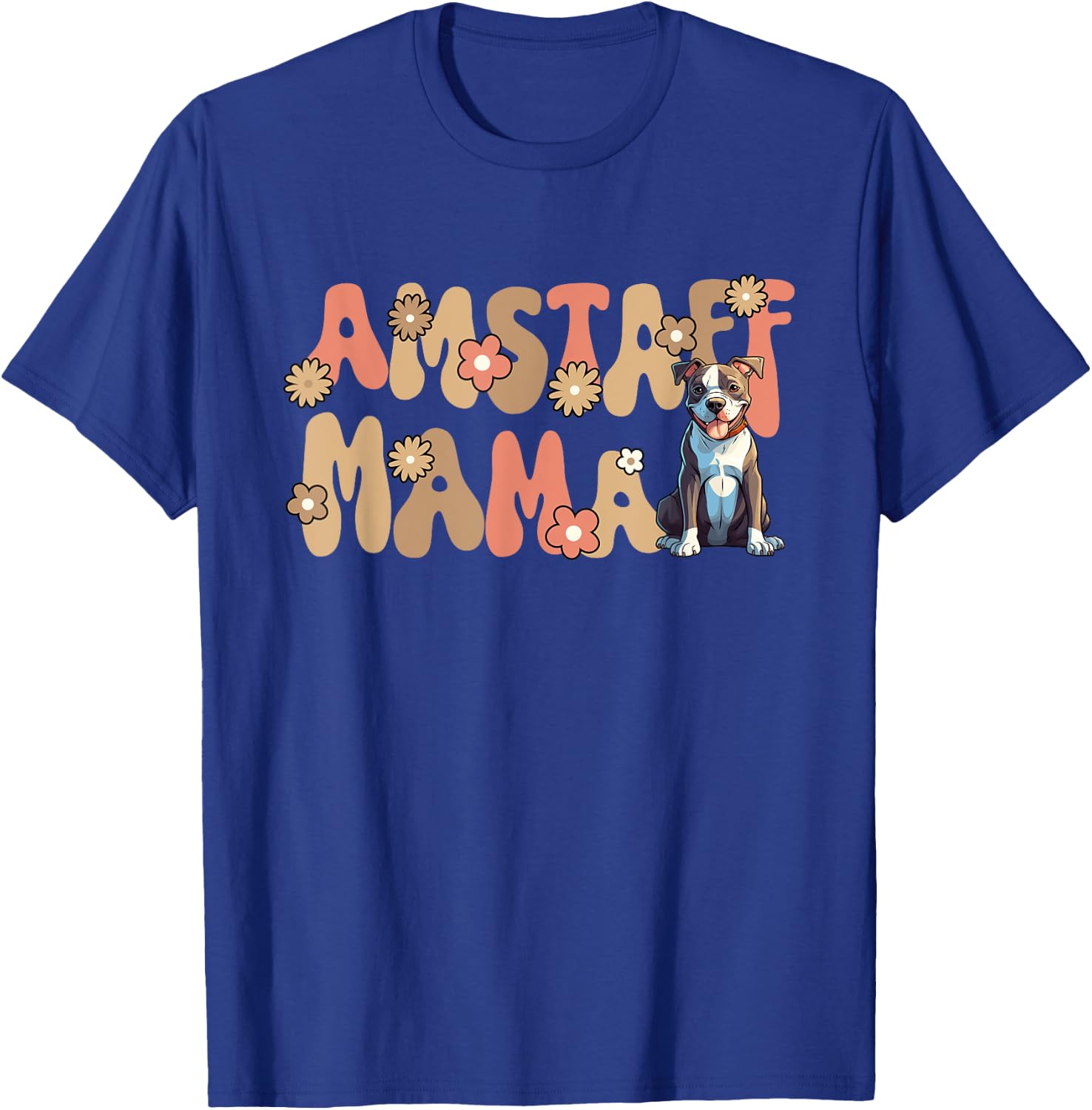 American Staffordshire Terrier World's Best Amstaff Mama T-Shirt - T-Shirt | Royal