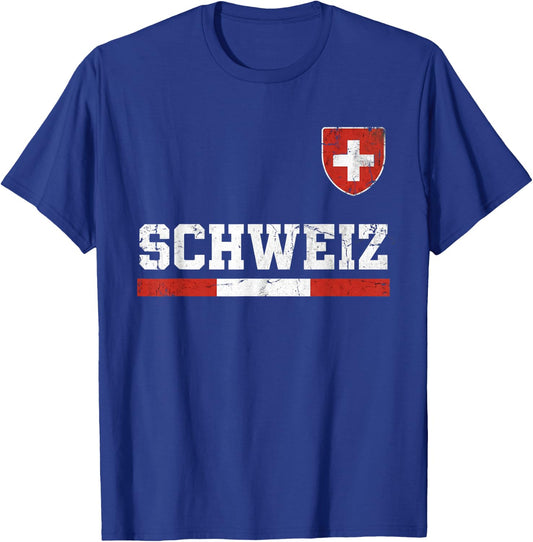 Switzerland Schweiz Suisse Swiss Schweizer Jersey T-Shirt - T-Shirt | Royal