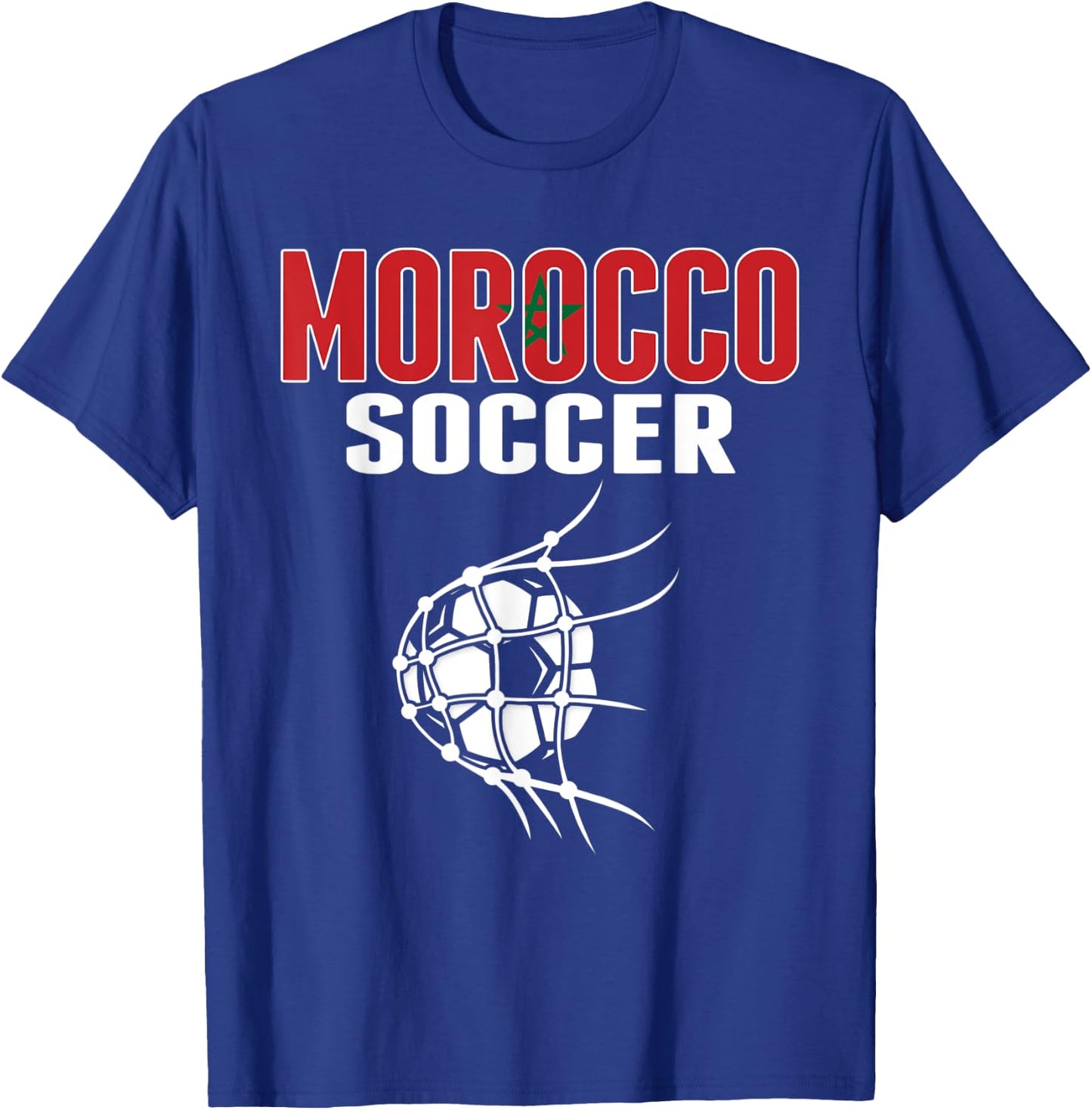 Morocco Soccer Ball In Net - Moroccan Football Supporters T-Shirt - T-Shirt | Royal