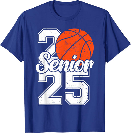 Seniors 25 Graduation Basketball Player Funny Class of 2025 T-Shirt - T-Shirt | Royal