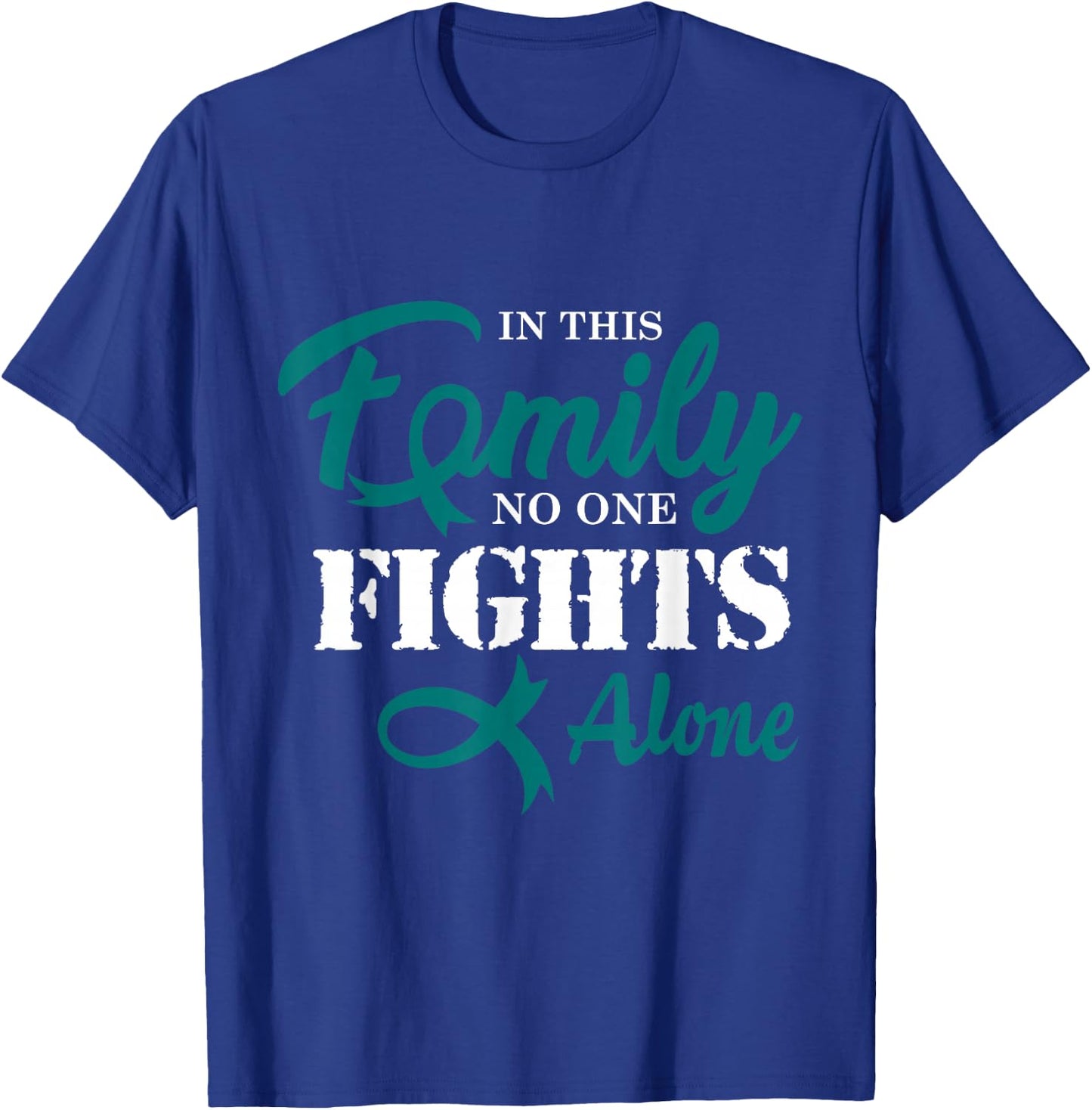 Ovarian Cancer Fight Cancer Ribbon T-Shirt - T-Shirt | Royal