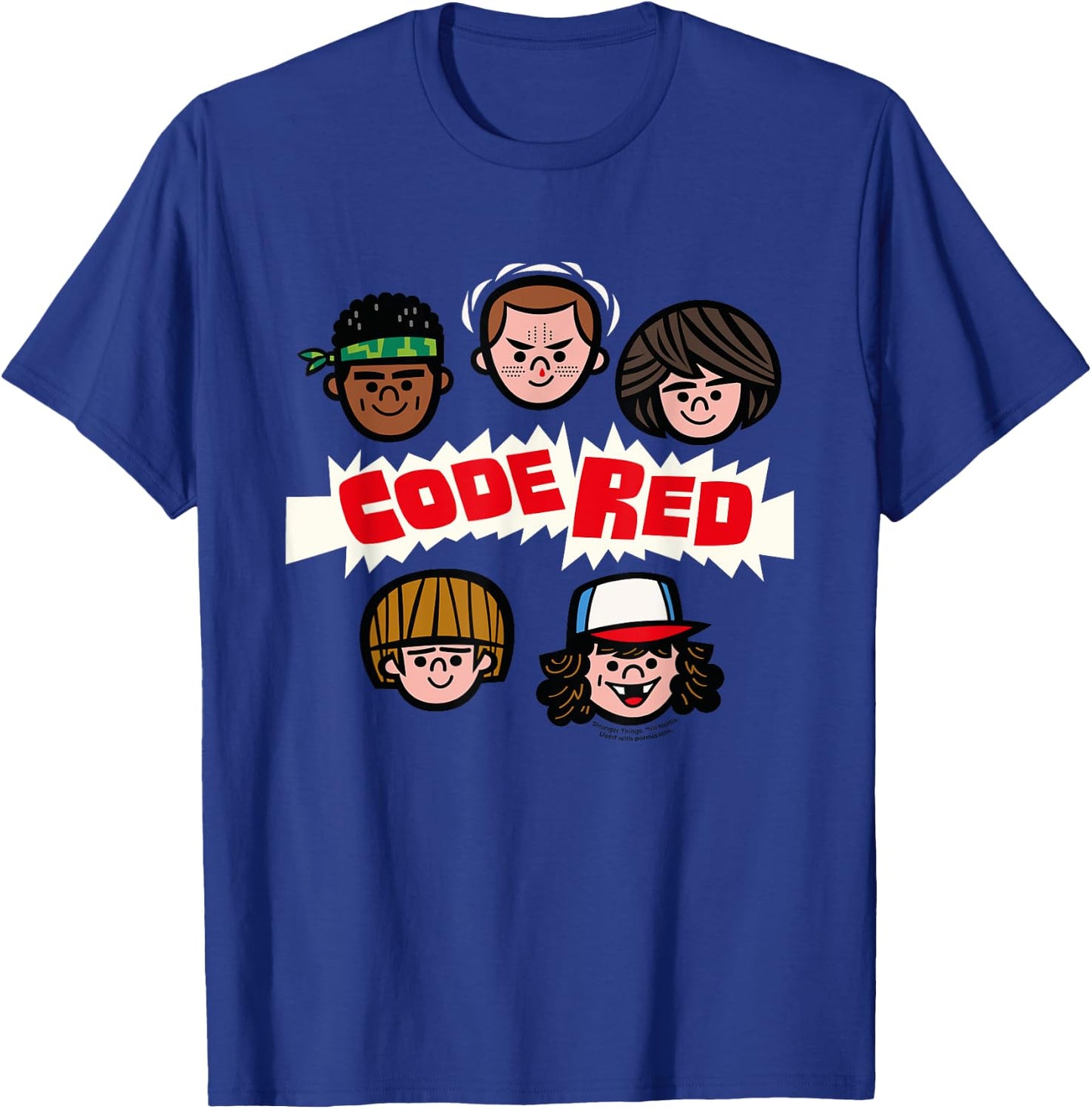 Stranger Things Dustin & Co Code Red , blue T-Shirt - T-Shirt | Royal