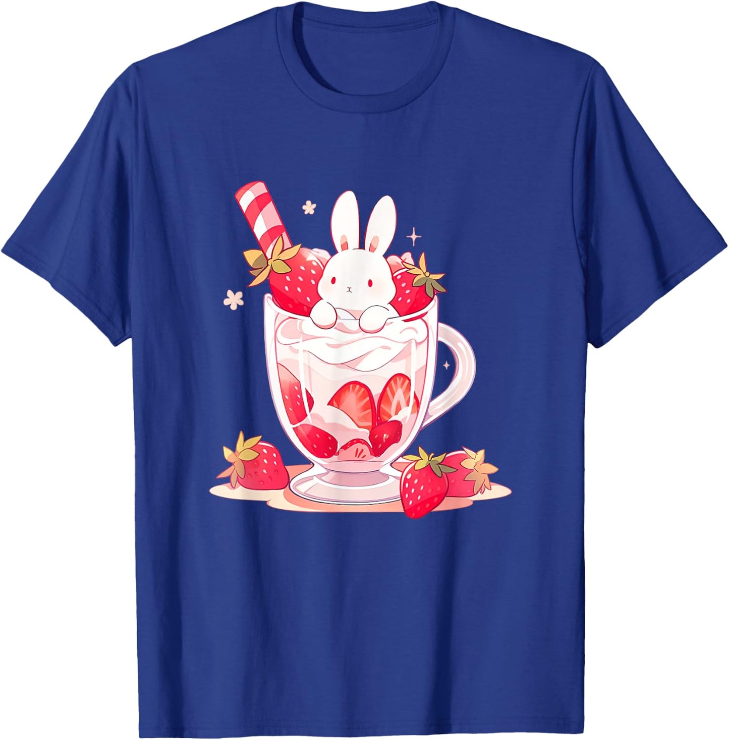 Cute Anime Bunny Rabbit Strawberry Milk Kawaii Harajuku T-Shirt - T-Shirt | Royal