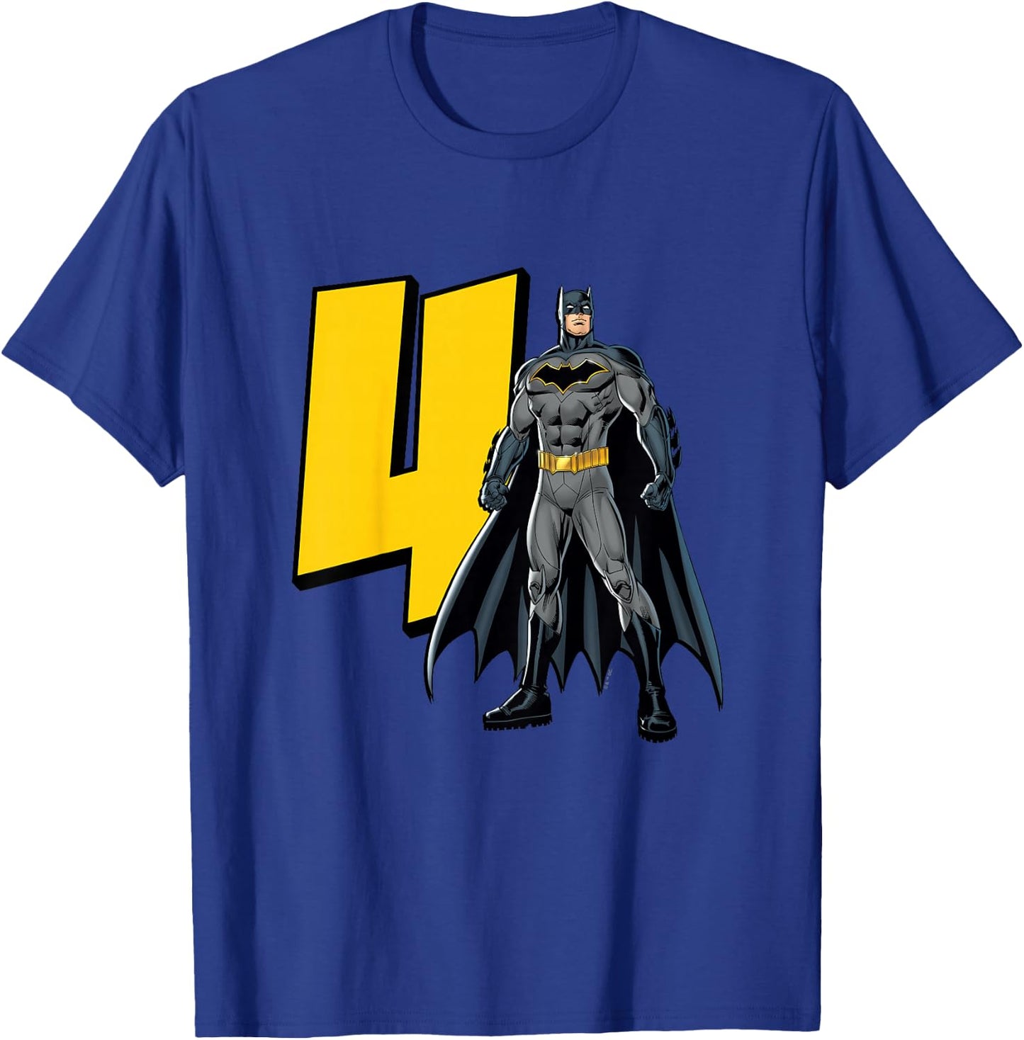 Kids Batman Super Hero 4th Birthday T-Shirt - T-Shirt | Royal