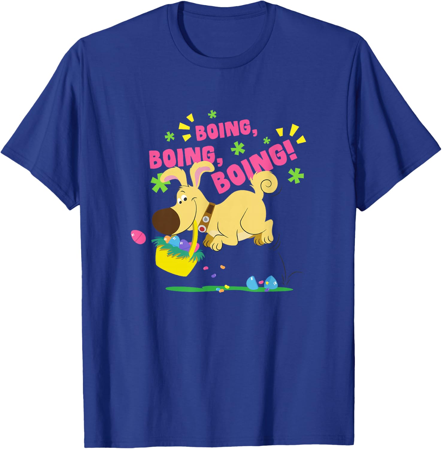 Disney Pixar Up Easter Spring Dug Boing Boing Bunny Hop T-Shirt - T-Shirt | Royal