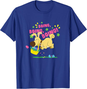 Disney Pixar Up Easter Spring Dug Boing Boing Bunny Hop T-Shirt - T-Shirt | Royal