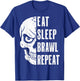 Eat Sleep Brawl Repeat Funny Video Gamer Gaming T-Shirt - T-Shirt | Royal