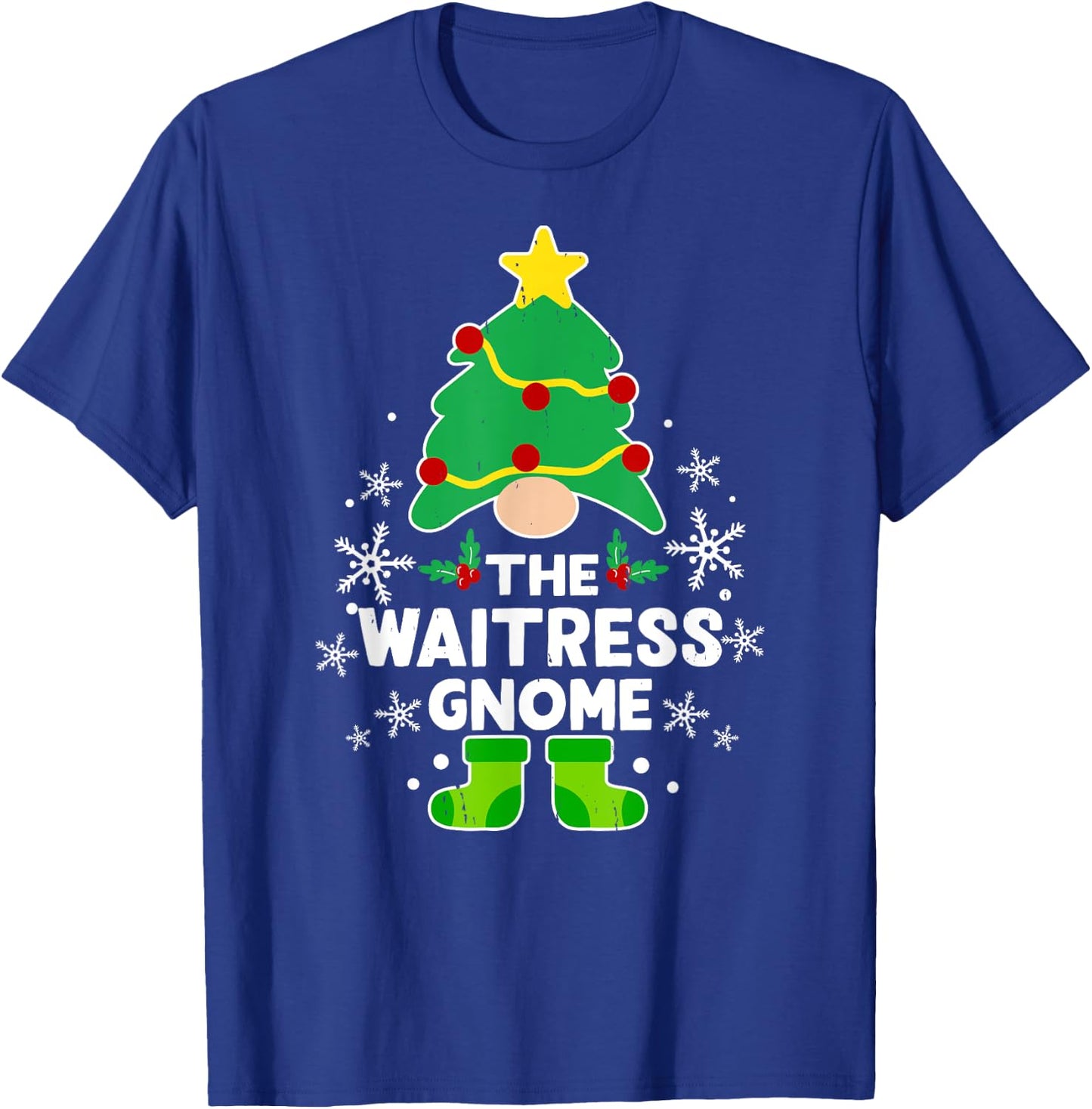 Waitress Gnome Xmas Family Holiday Christmas Matching T-Shirt - T-Shirt | Royal