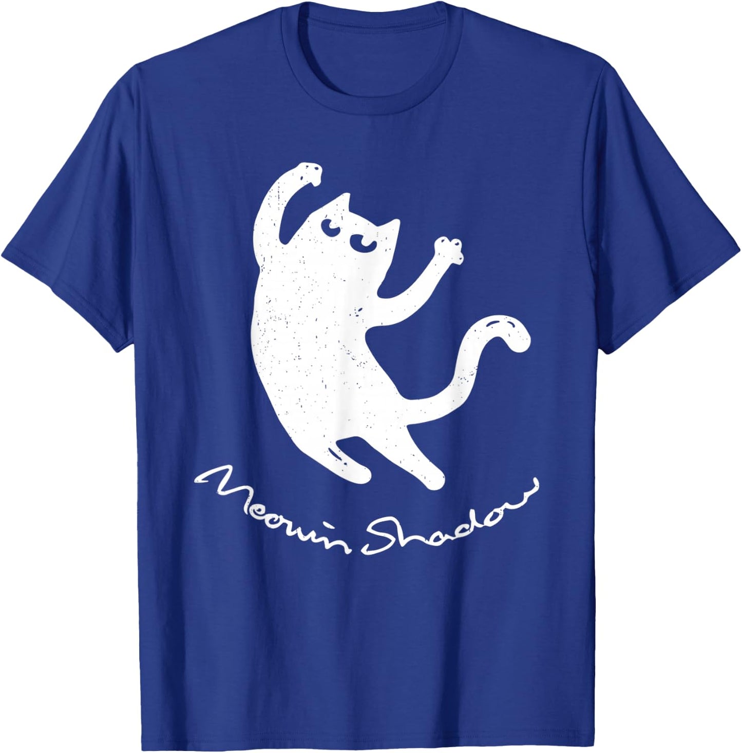 Vintage Cat Moving Shadow Khmm Meowing Kitten Shadow Light T-Shirt - T-Shirt | Royal