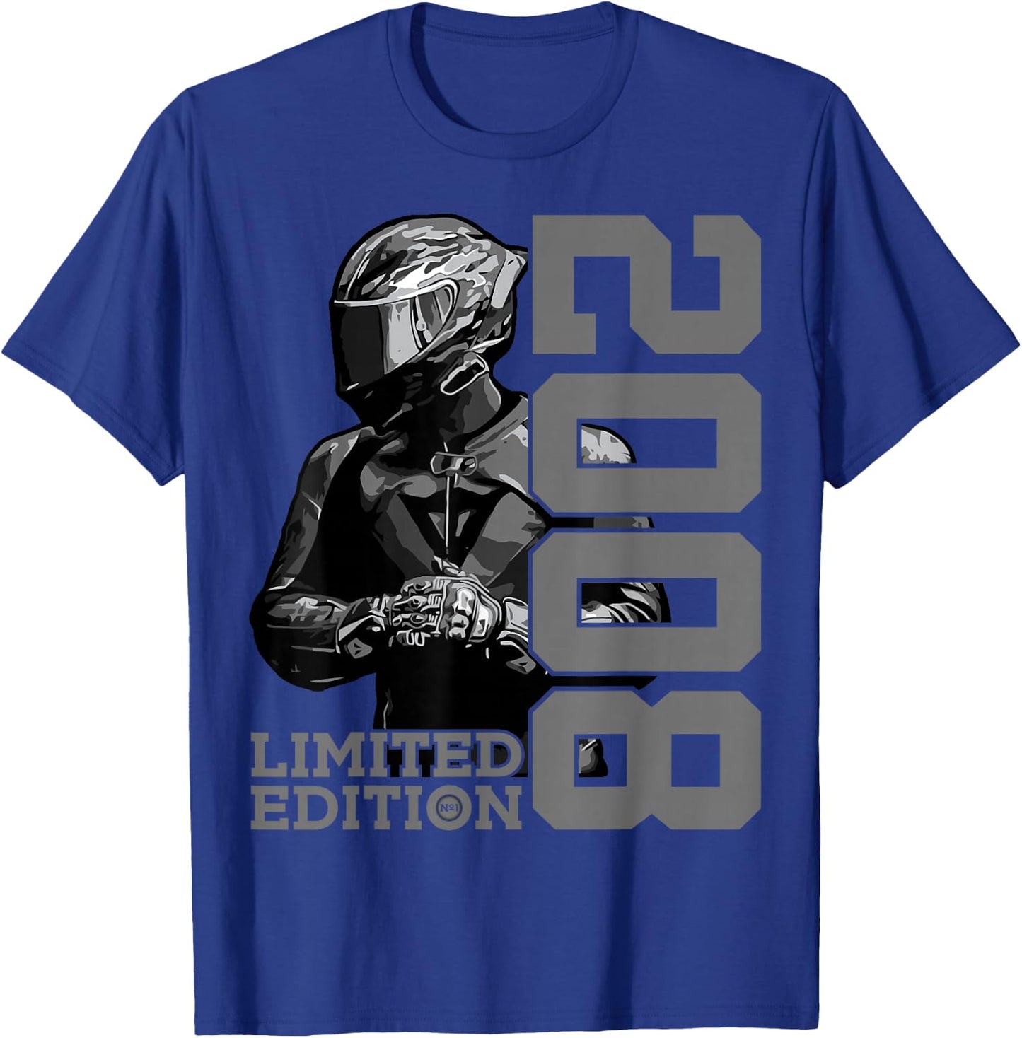 LIMITED EDITION 2008 BIKER MOTORCYCLE 17TH BIRTHDAY , black, S T-Shirt - T-Shirt | Royal