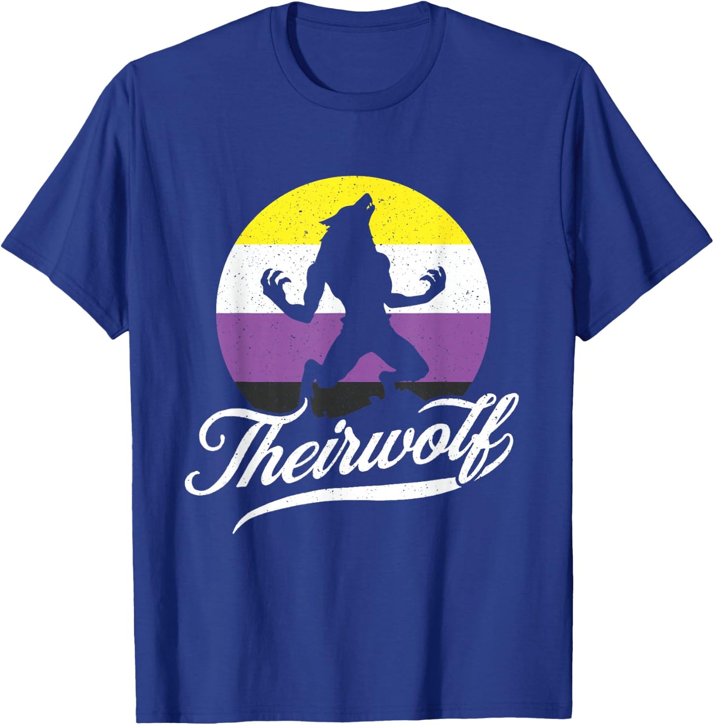 Theirwolf Non Binary Pride Nonbinary NB Enby Flagge LGBTQIA+ T-Shirt - T-Shirt | Royal