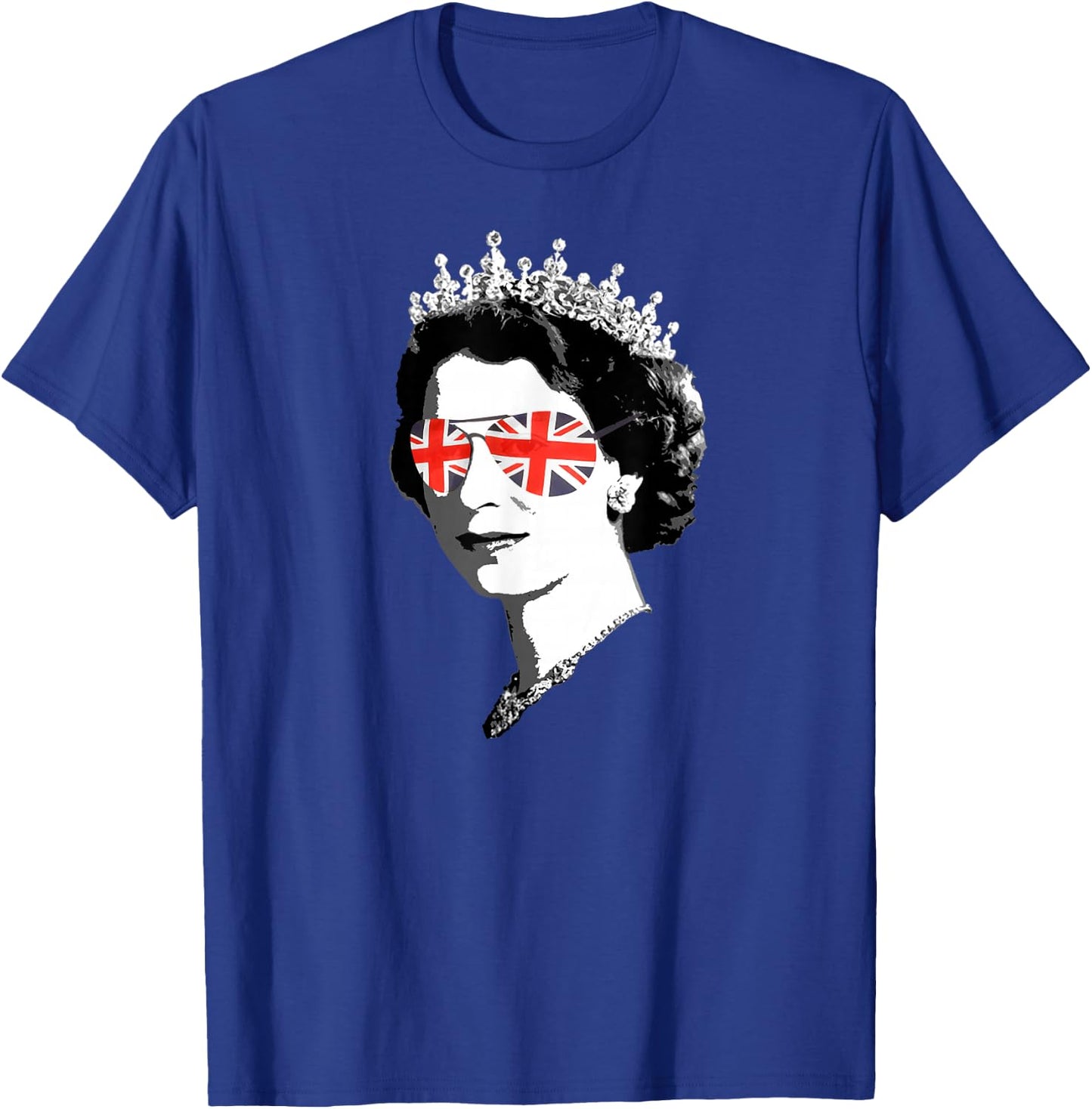 Queen Elizabeth II - British Sunglasses Meme , Black T-Shirt - T-Shirt | Royal