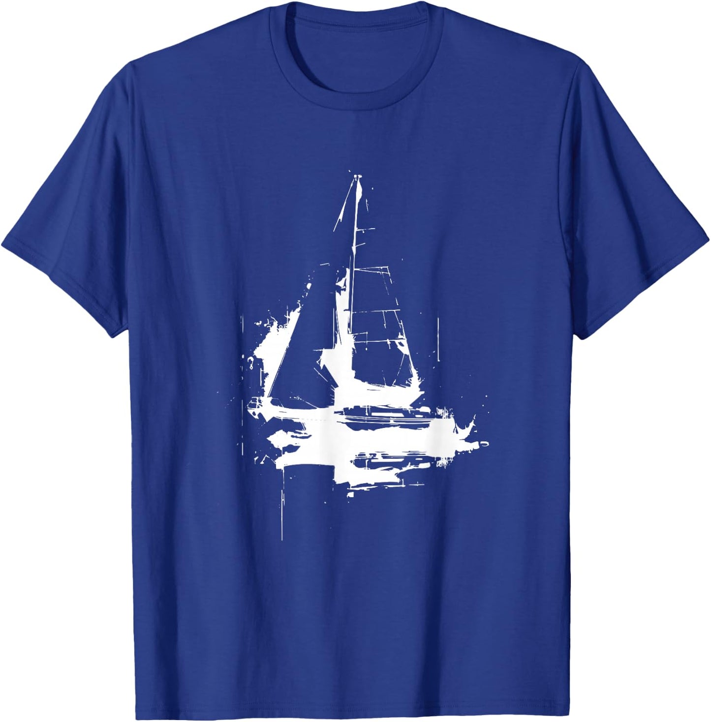 Sailing Boat Drawing Sailor Sailing Tour , black T-Shirt - T-Shirt | Royal