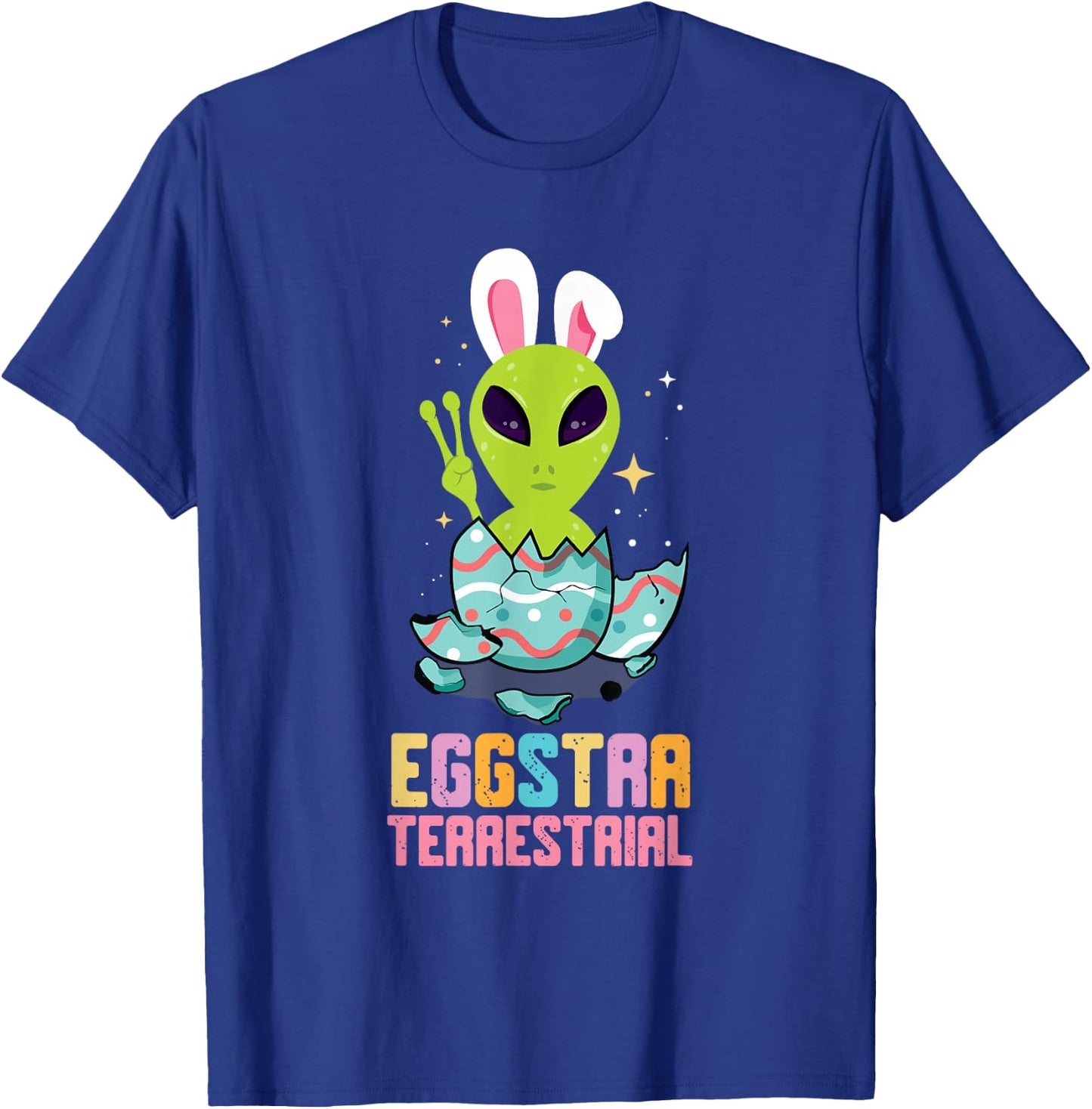 Eggstraterrestrial Easter Bunny Alien Believer Easter Eggs T-Shirt - T-Shirt | Royal