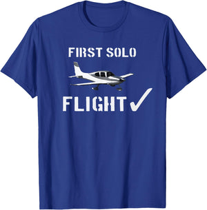 First Solo Flight T shirt New Pilot Gift T-Shirt - T-Shirt | Royal