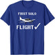 First Solo Flight T shirt New Pilot Gift T-Shirt - T-Shirt | Royal