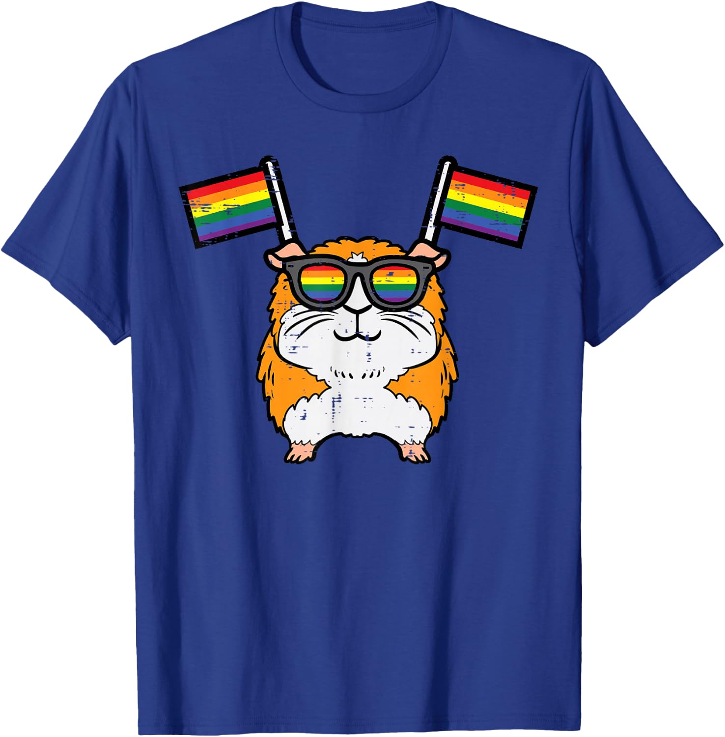 Gay Guinea Pig Rainbow Flag LGBT Pride Month Men Women Kids T-Shirt - T-Shirt | Royal