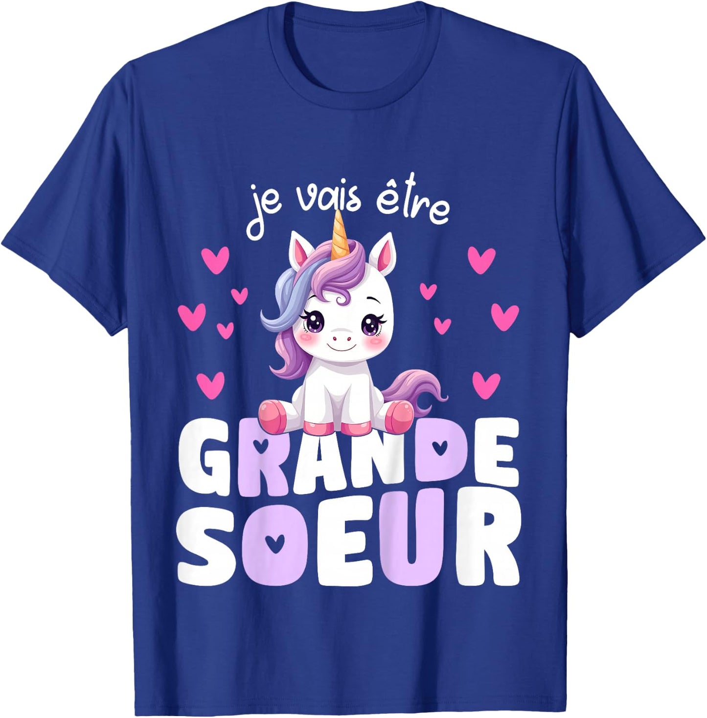 I Will Be Big Sister Unicorn Announcement Pregnancy Sister T-Shirt - T-Shirt | Royal