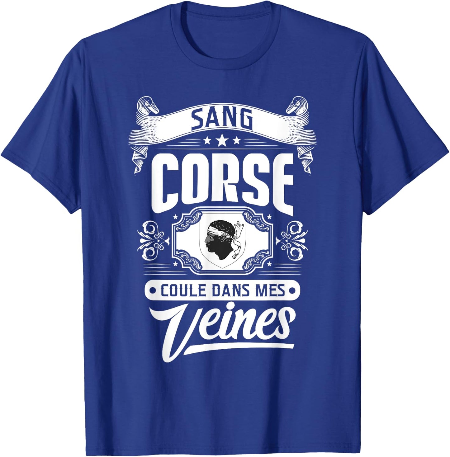CORSICA BLOOD RUNS IN MY VEINS – REGIONAL PRIDE , Black, S T-Shirt - T-Shirt | Royal