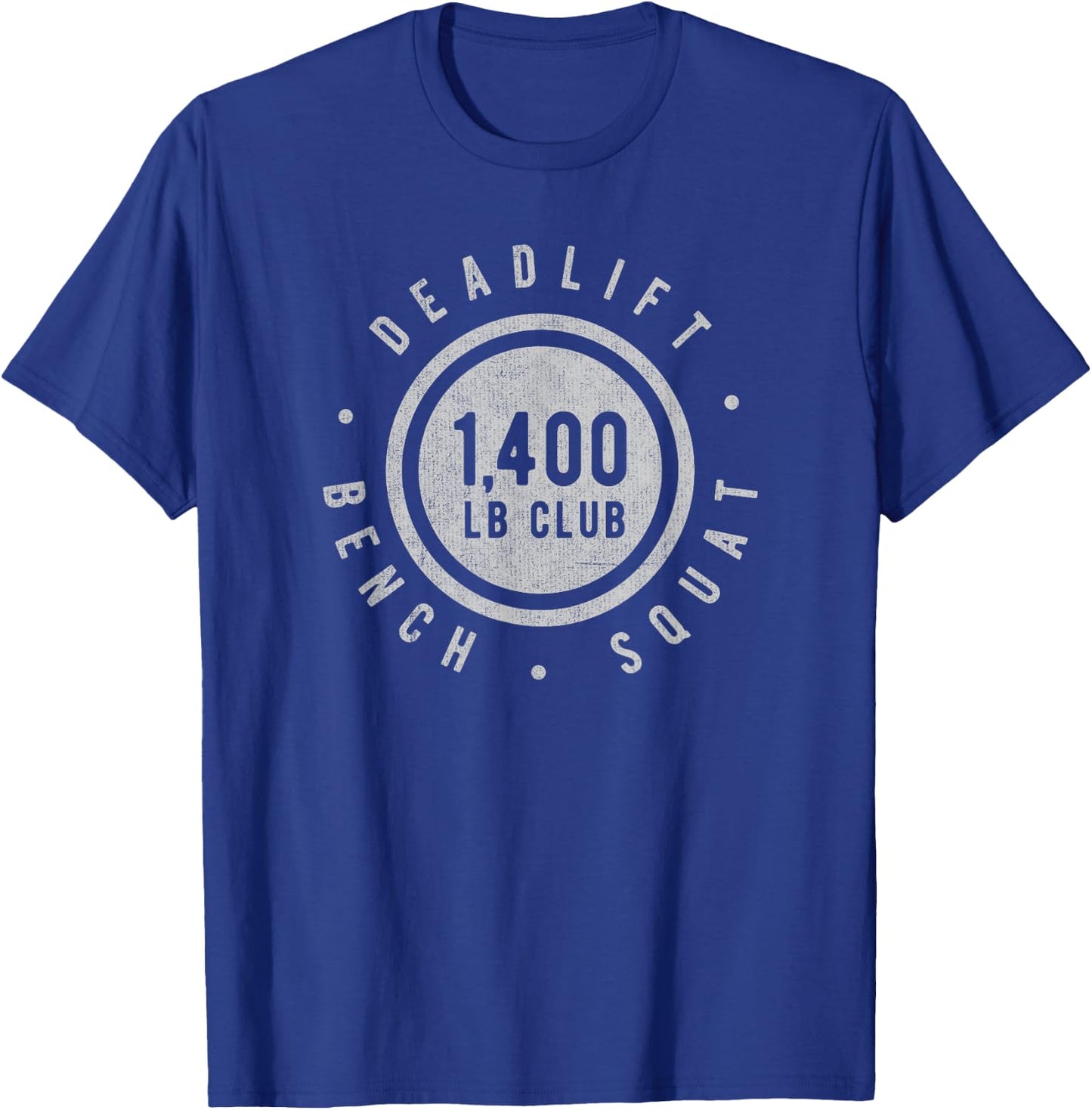Elite 1,400lb Club Powerlifting Gym Strong Novelty T-Shirt - T-Shirt | Royal