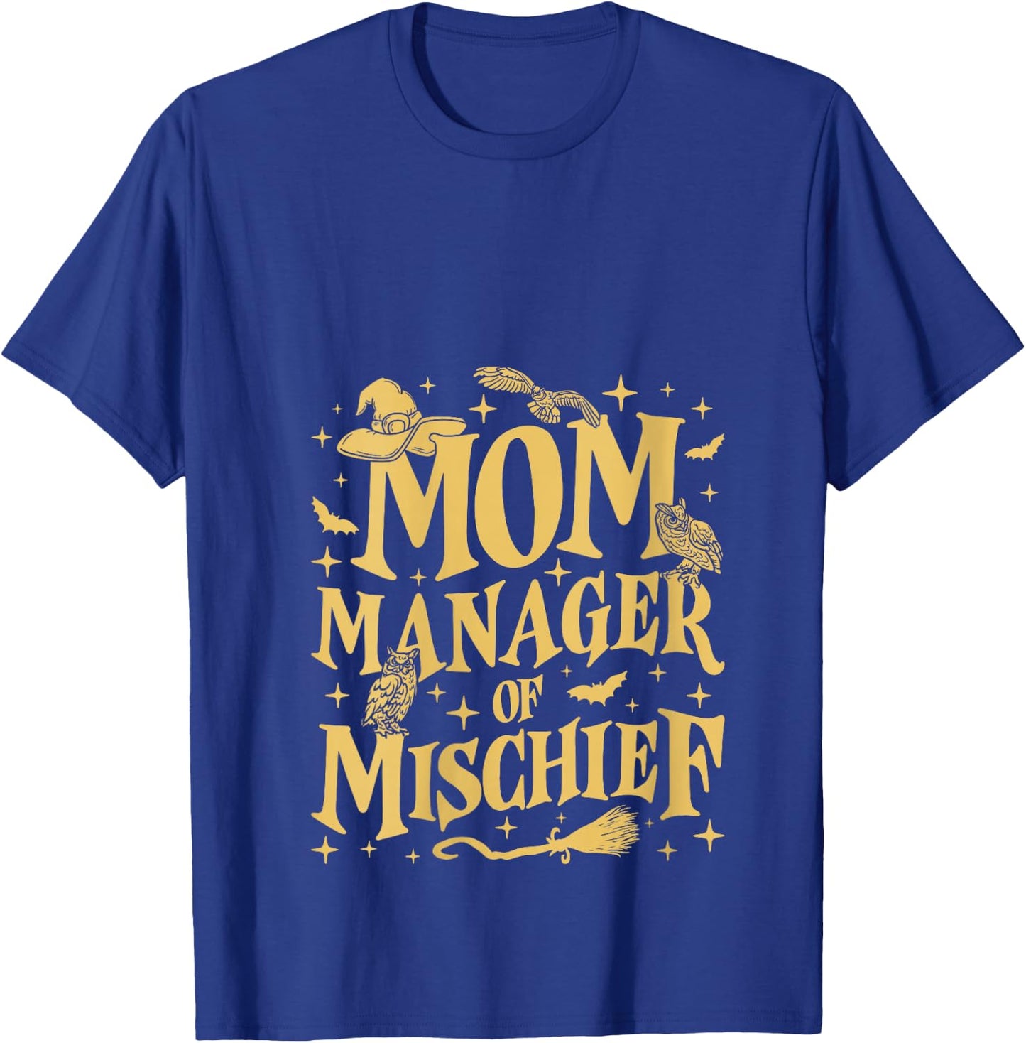 Magical Mom Manager of Mischief Mothers Day Mommy Funny Mama V-Neck T-Shirt - T-Shirt | Royal