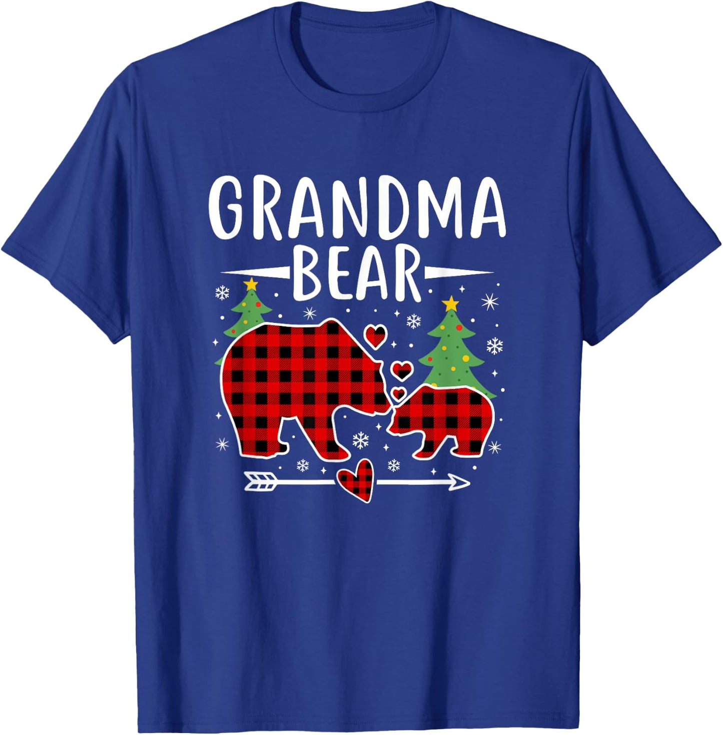 Grandma Bear Christmas Pajama shirt Red Plaid Grandma Bear T-Shirt - T-Shirt | Royal