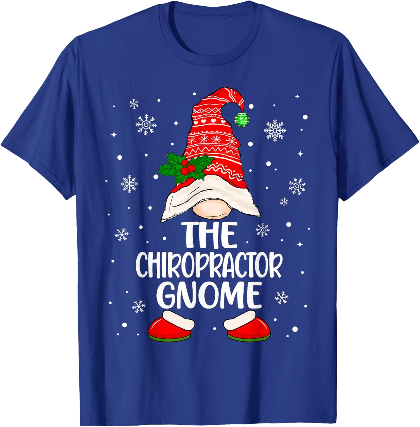 Chiropractor Gnome Funny Chiropractic Christmas Pajama T-Shirt - T-Shirt | Royal