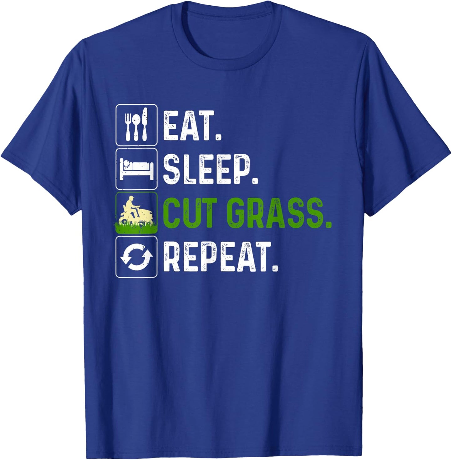 Funny Lawn Mowing Art Women Grass Cutting Landscaper T-Shirt - T-Shirt | Royal