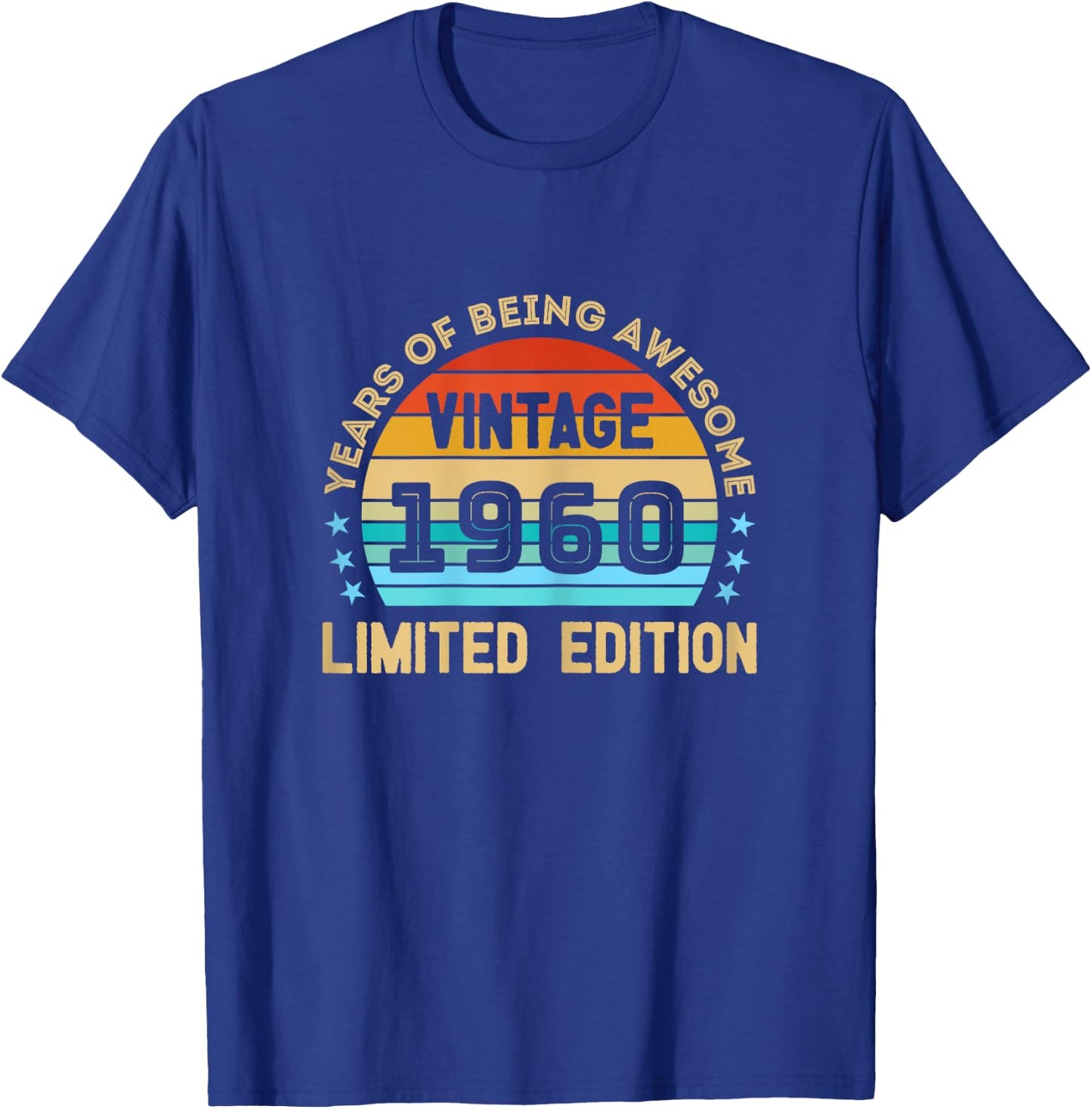 Vintage 1960 T Shirts Retro Funny 1960 Birthday T-Shirt - T-Shirt | Royal
