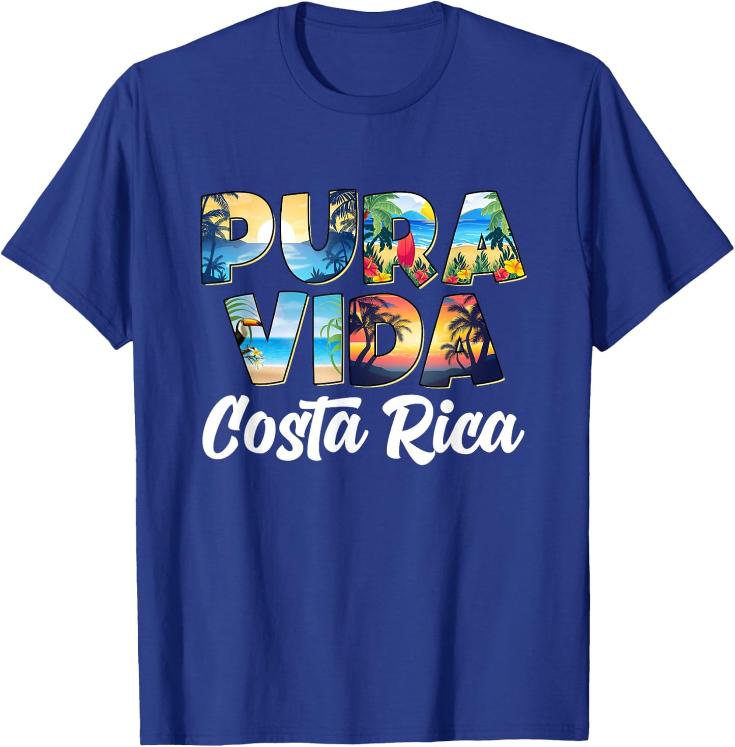 Pura Vida Costa Rica Souvenir - Cool Travel Central America , Black, S T-Shirt - T-Shirt | Royal