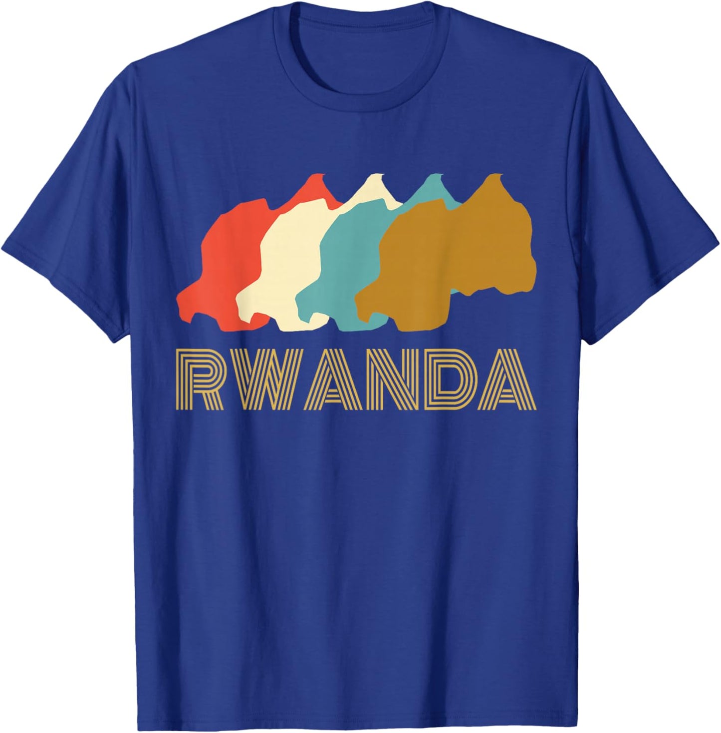 Vintage Rwanda , I Love Rwanda Map Shirt T-Shirt - T-Shirt | Royal