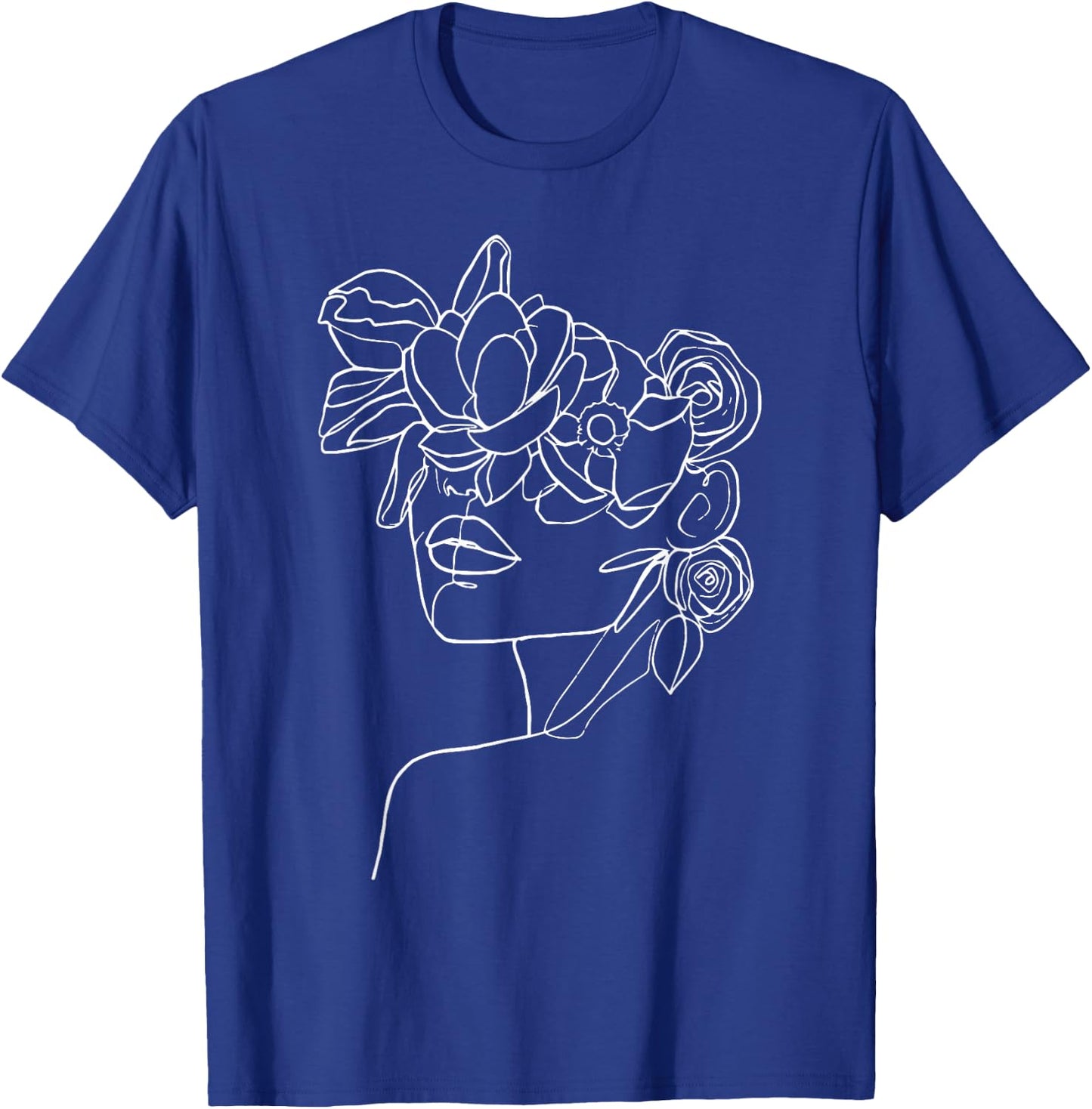 Modern Line Art Woman Face Design Elegant Minimalist T-Shirt - T-Shirt | Royal
