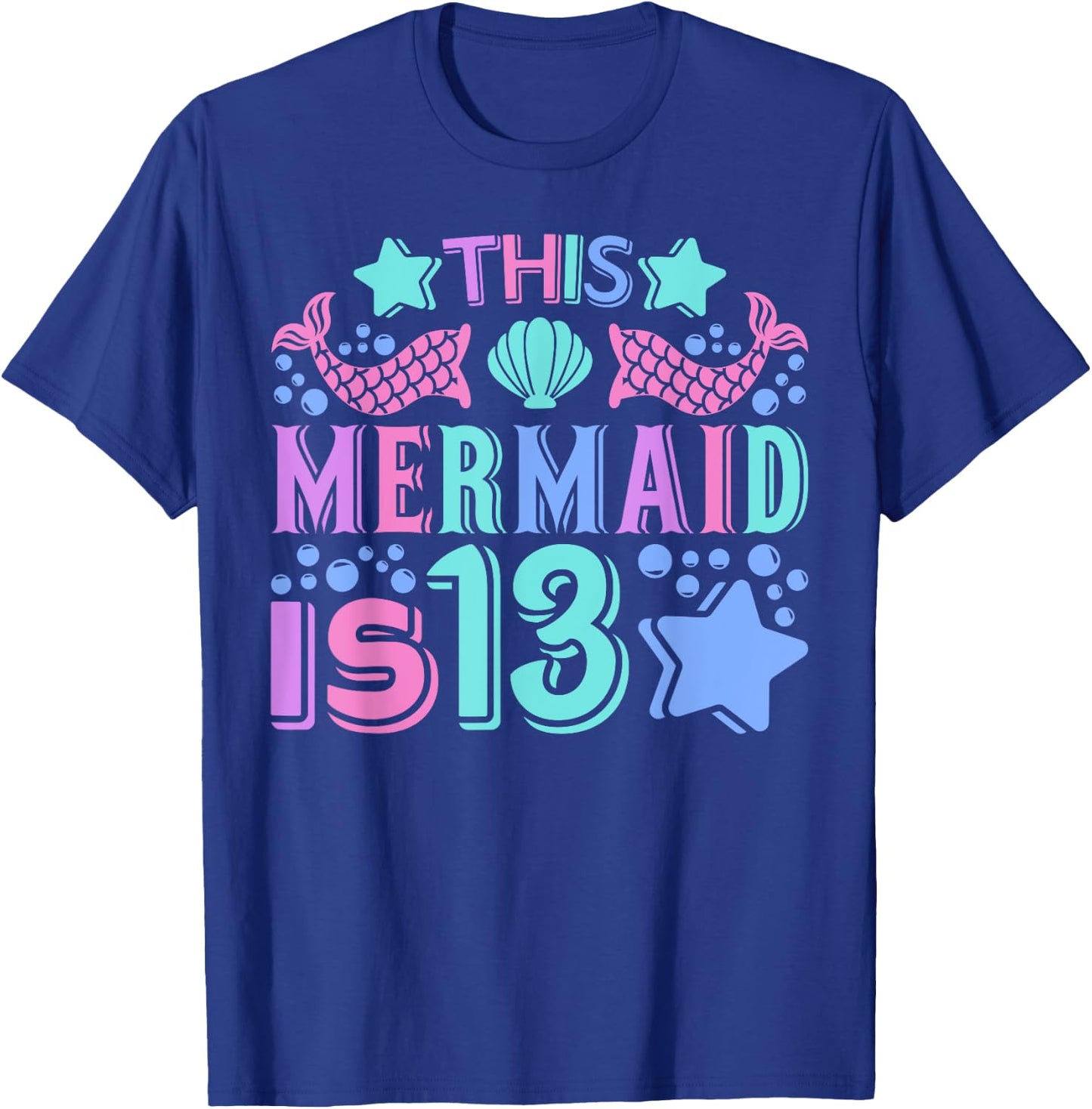 Mermaid 13yr Old Mermaid Birthday Outfit Teen 13th Birthday T-Shirt - T-Shirt | Royal