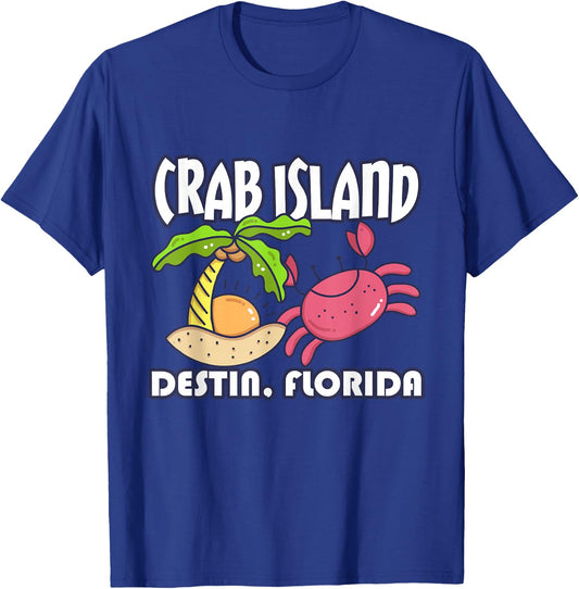 Crab Islands Destin, Florida Sandbar Souvenirs, Destin Beach T-Shirt - T-Shirt | Royal