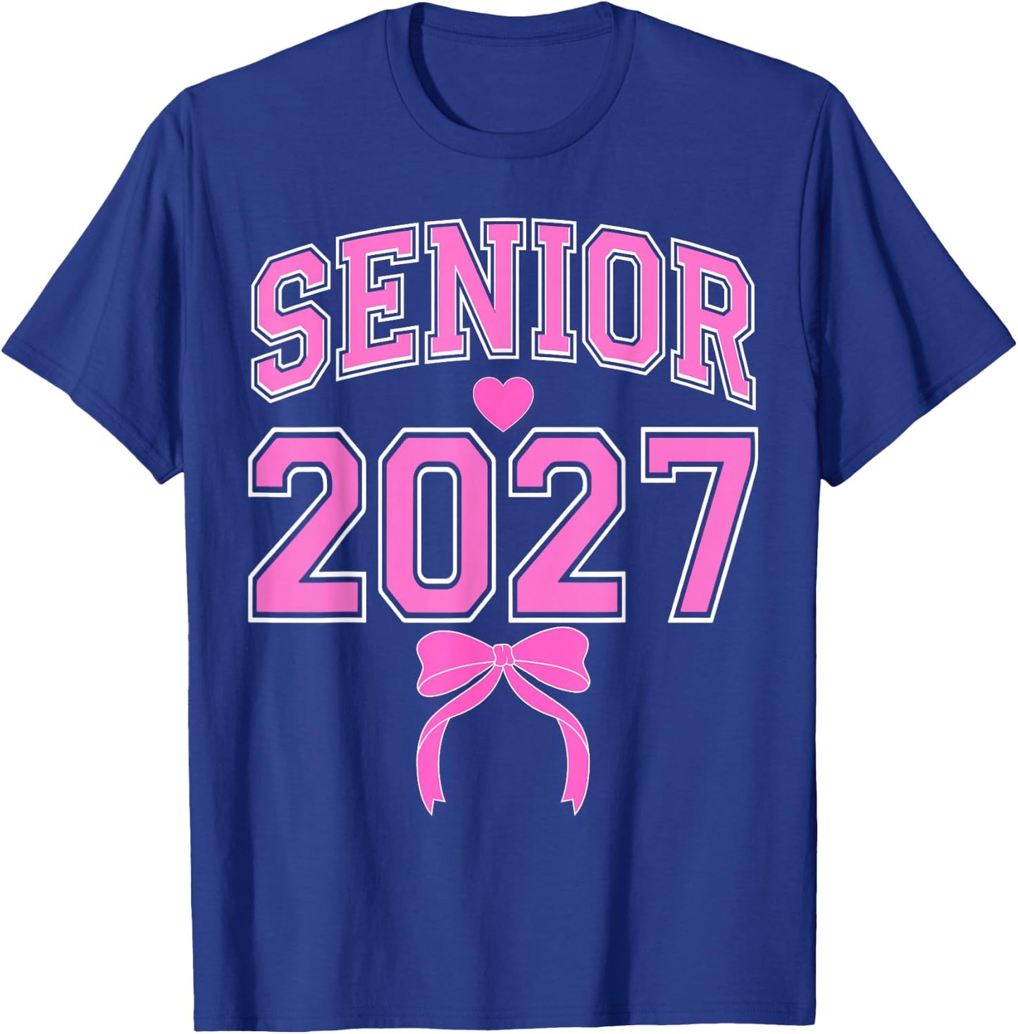 Senior 2027 Class of 2027 Coquette Pink Bow Graduation 2027 T-Shirt - T-Shirt | Royal
