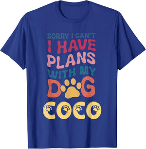 Dog Name Coco Personalised Gift Busy With My Dog Coco T-Shirt - T-Shirt | Royal