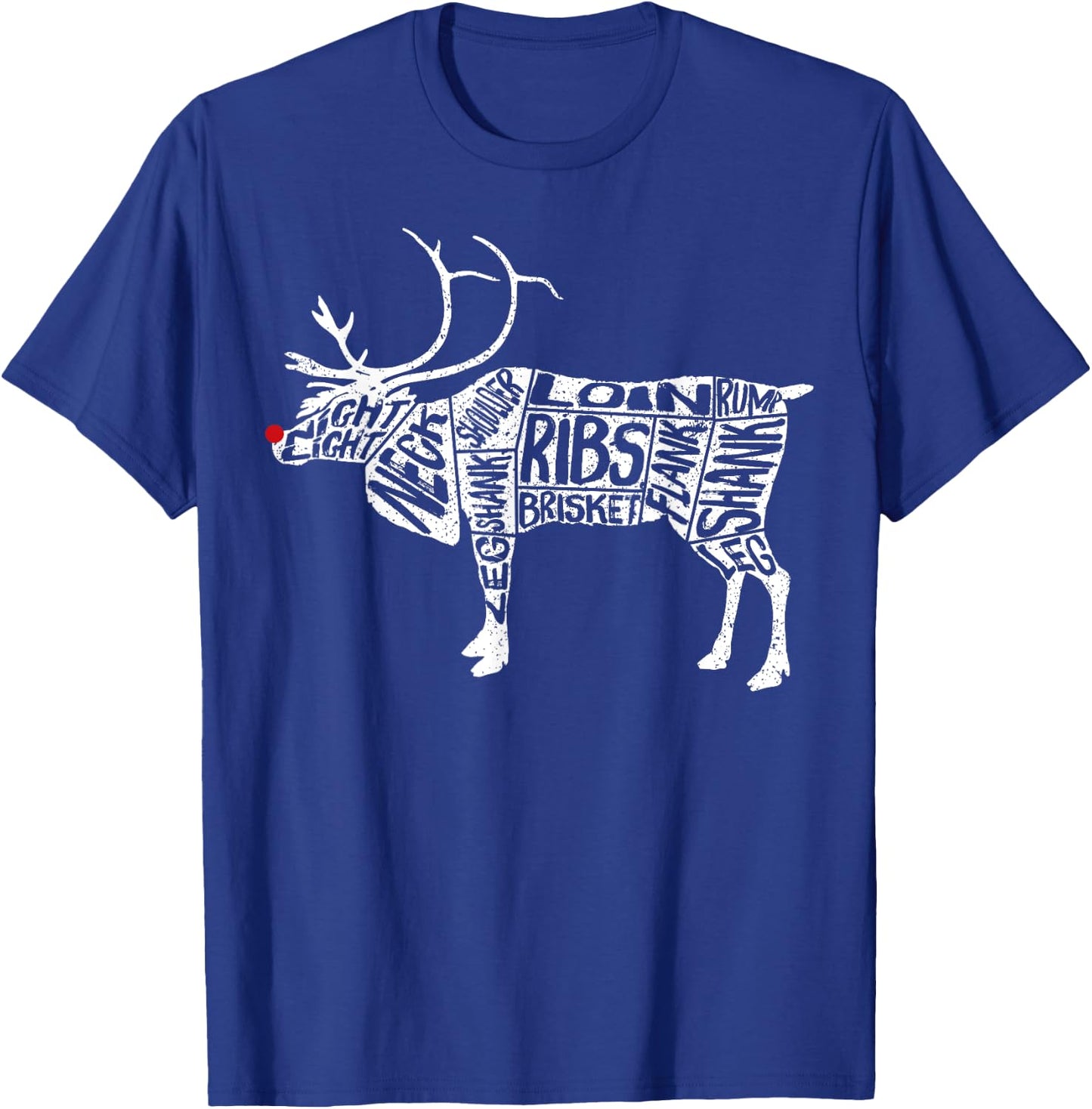 Funny Deer - Hunters Cuts of Meat Rudolph Reindeer T-Shirt - T-Shirt | Royal