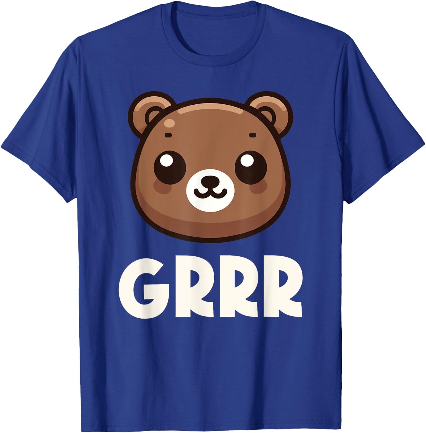 Cute Kawaii Bear Grr Kids Boys Girls Graphic T-Shirt - T-Shirt | Royal