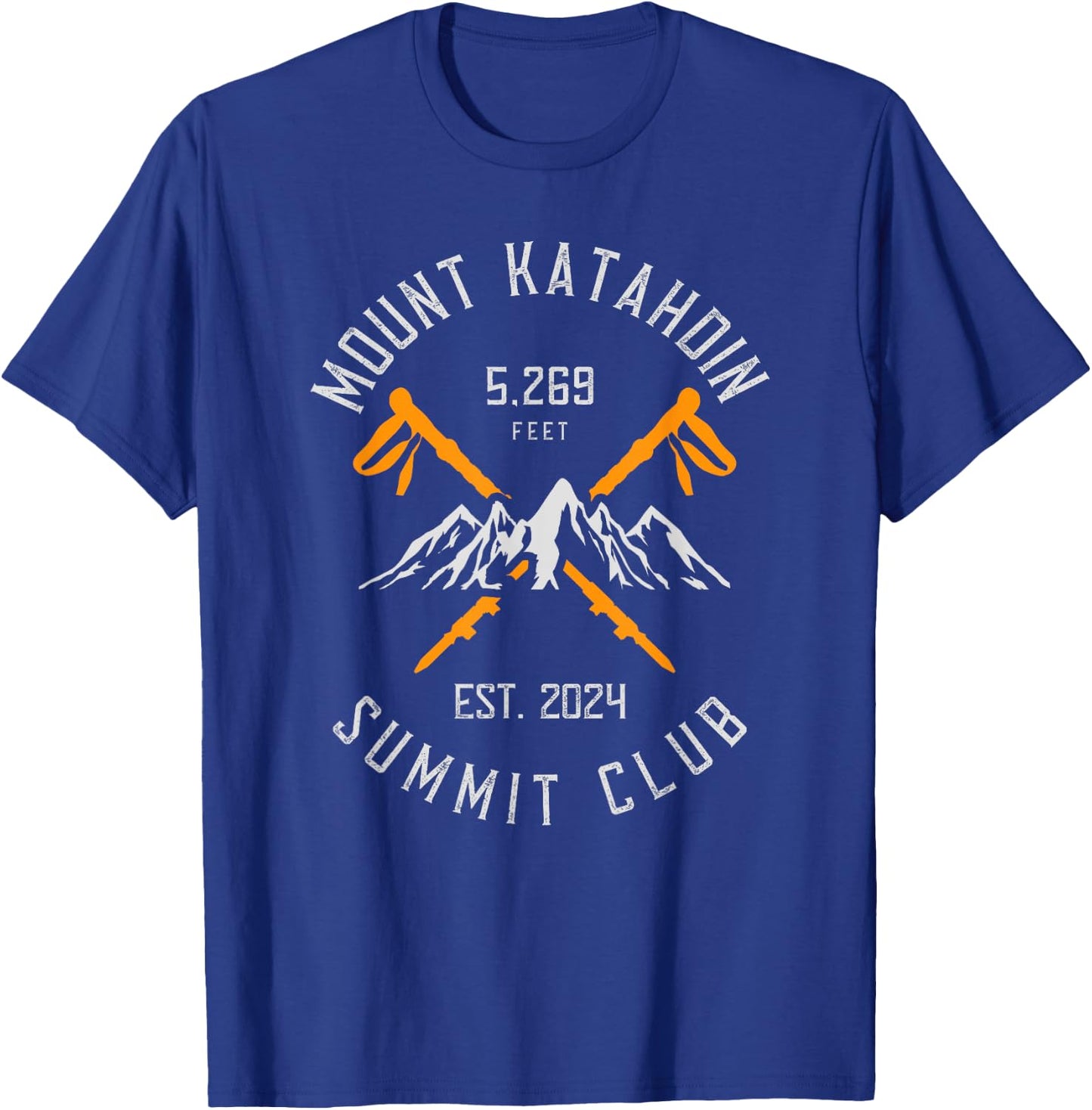 Mount Katahdin Mountain Hiking Est 2024 T-Shirt - T-Shirt | Royal