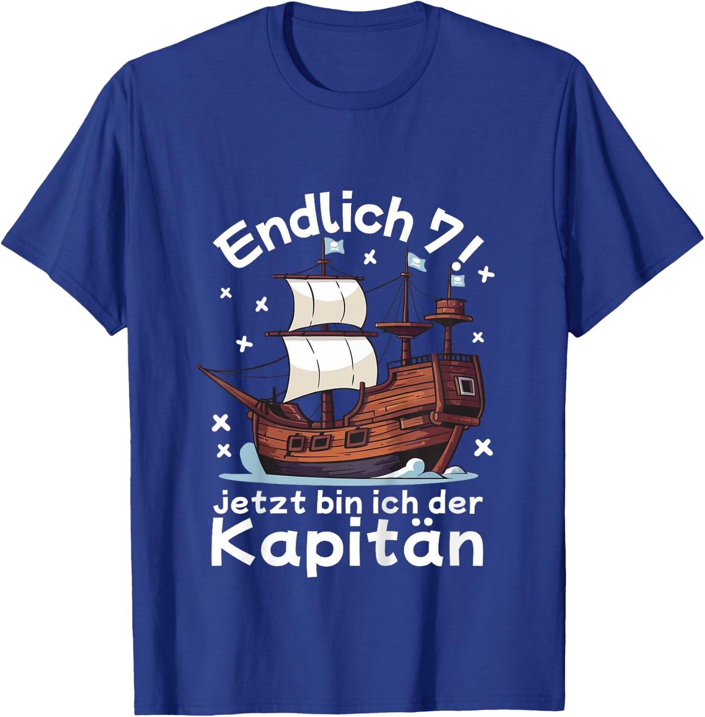 Kinder 7. Geburtstag Piraten Endlich 7 Junge 7 Jahre Piratenschiff T-Shirt - T-Shirt | Royal