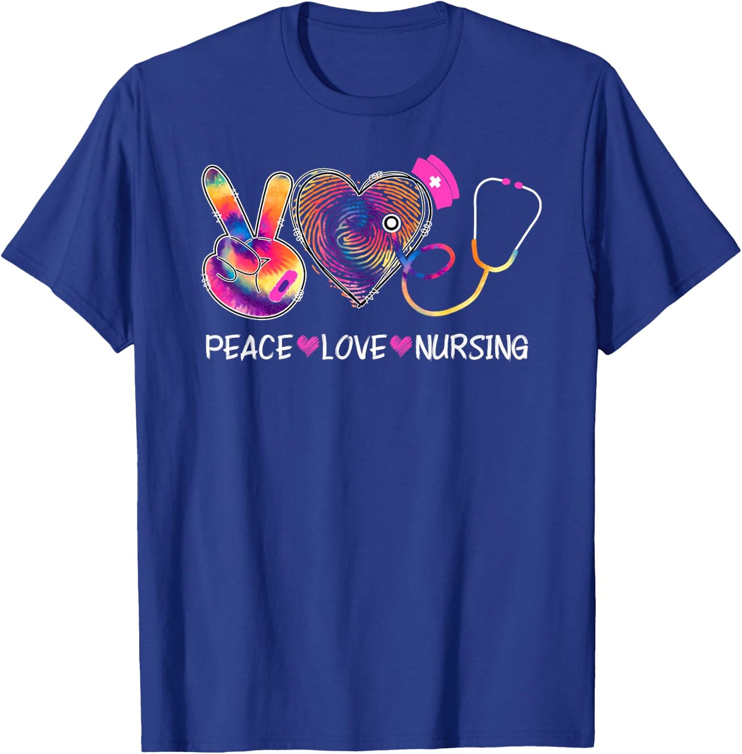 Peace Love Nursing Happy Nurse Week Day On May T-Shirt - T-Shirt | Royal