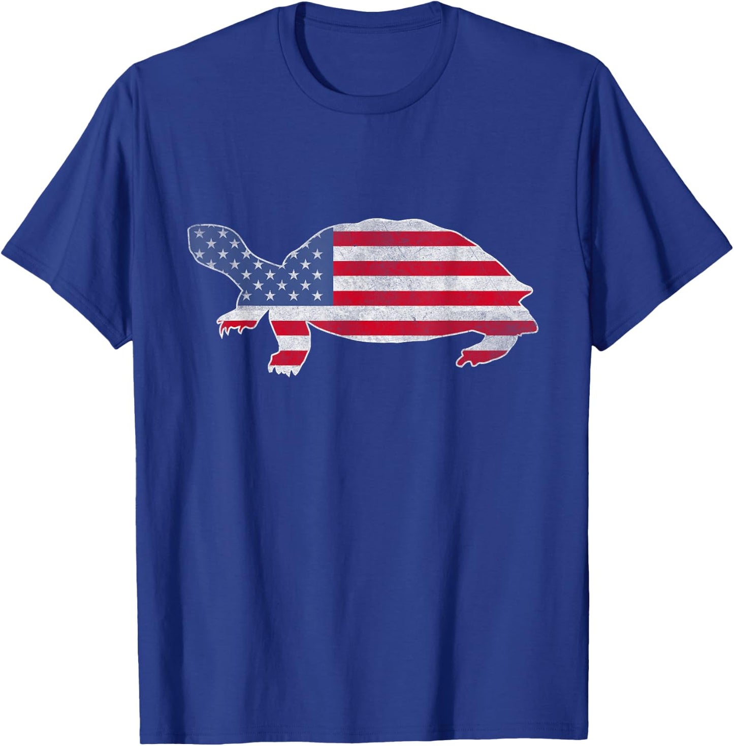 Patriotic Tortoise 4th Of July Men Women American US Flag T-Shirt - T-Shirt | Royal