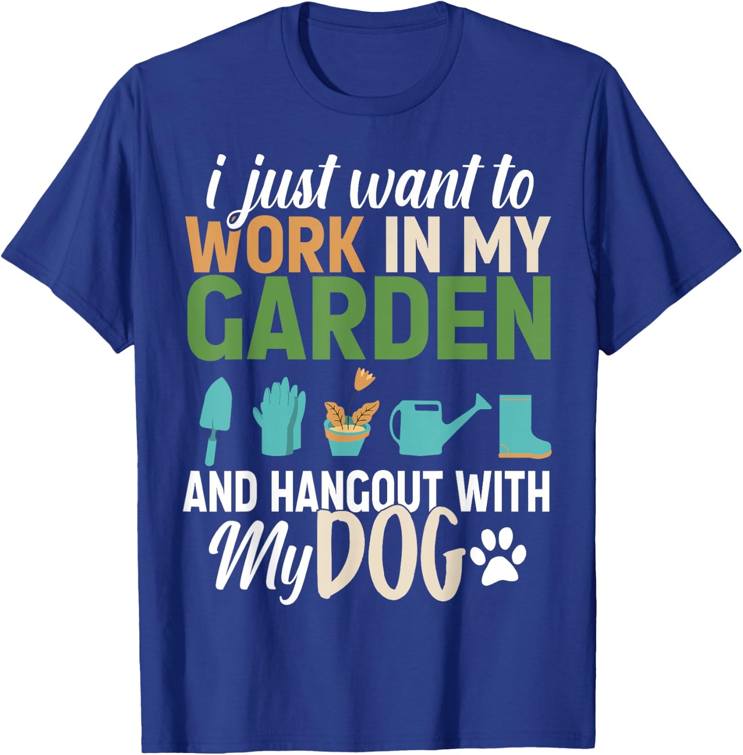 Gardening Dog Lover Gardener Garden Pet Lovers Men Women Kids T-Shirt - T-Shirt | Royal