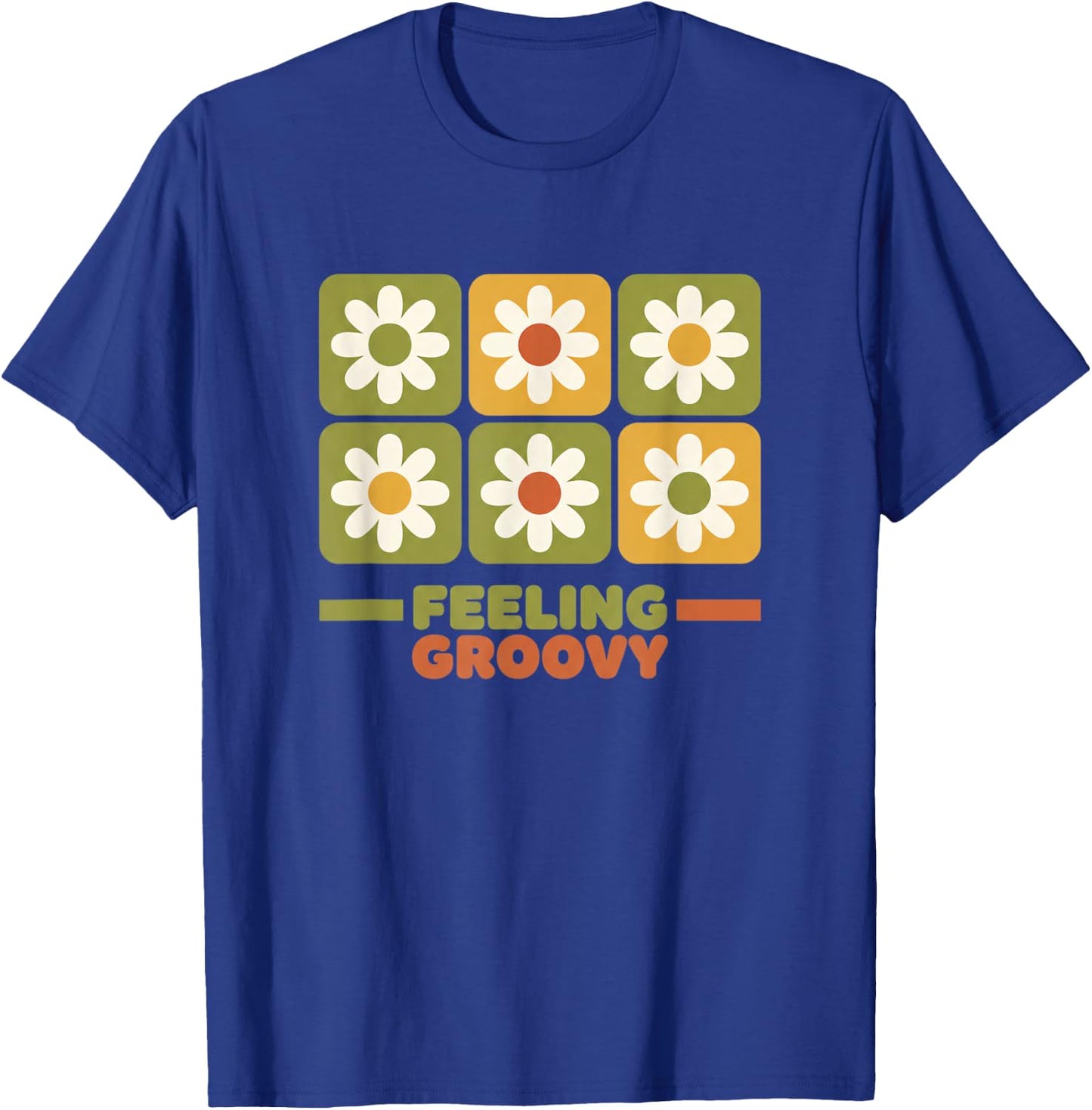 Feeling Groovy Retro Daisy 1970S Floral Nostalgia T-Shirt - T-Shirt | Royal