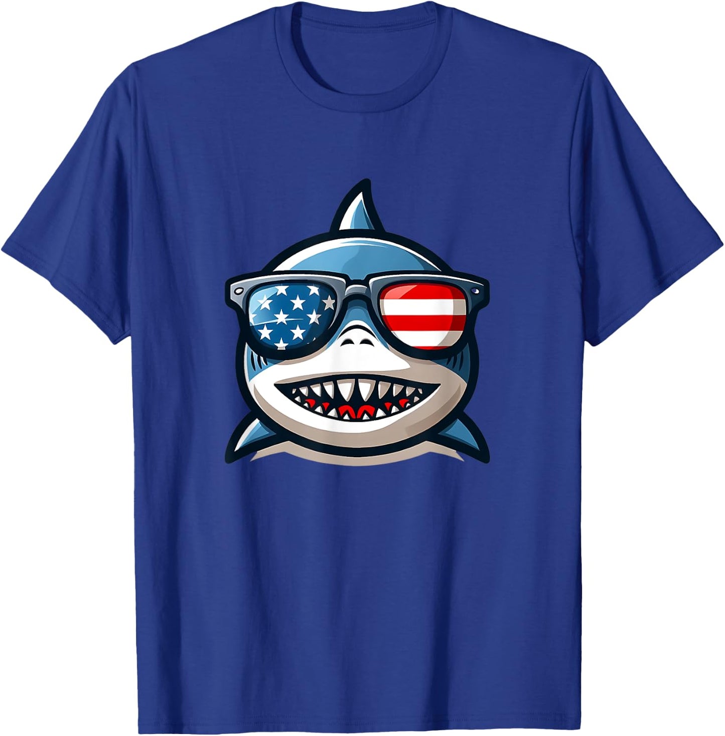 4th Of July Funny Shark Lover Patriotic Shark T-Shirt - T-Shirt | Royal