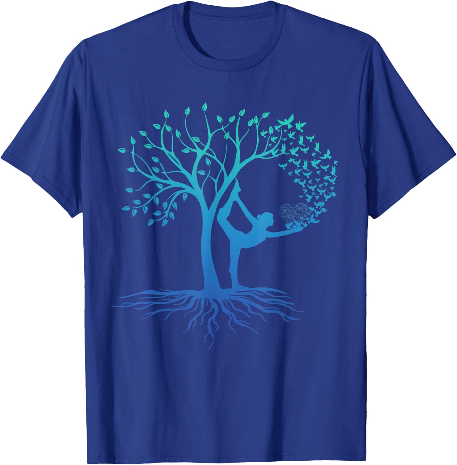 Yoga Woman With Tree Of Life Beautiful Yoga T-Shirt - T-Shirt | Royal