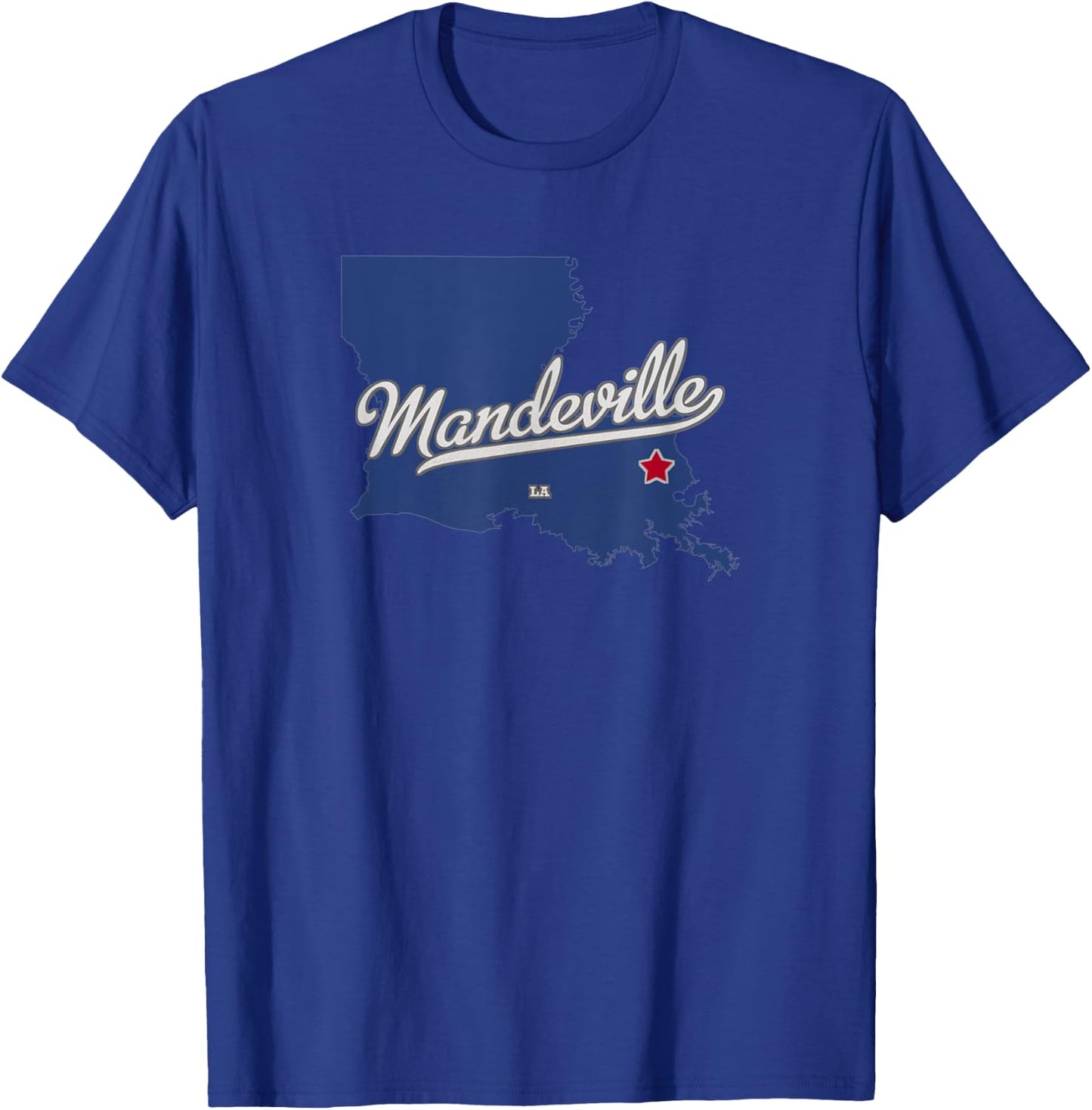 Mandeville Louisiana LA Map T-Shirt - T-Shirt | Royal