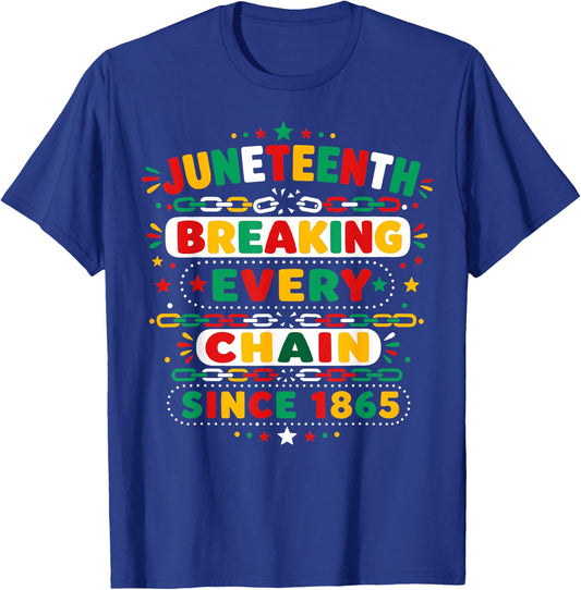Juneteenth Breaking Every Chain Since 1865 Freedom Men Kids T-Shirt - T-Shirt | Royal