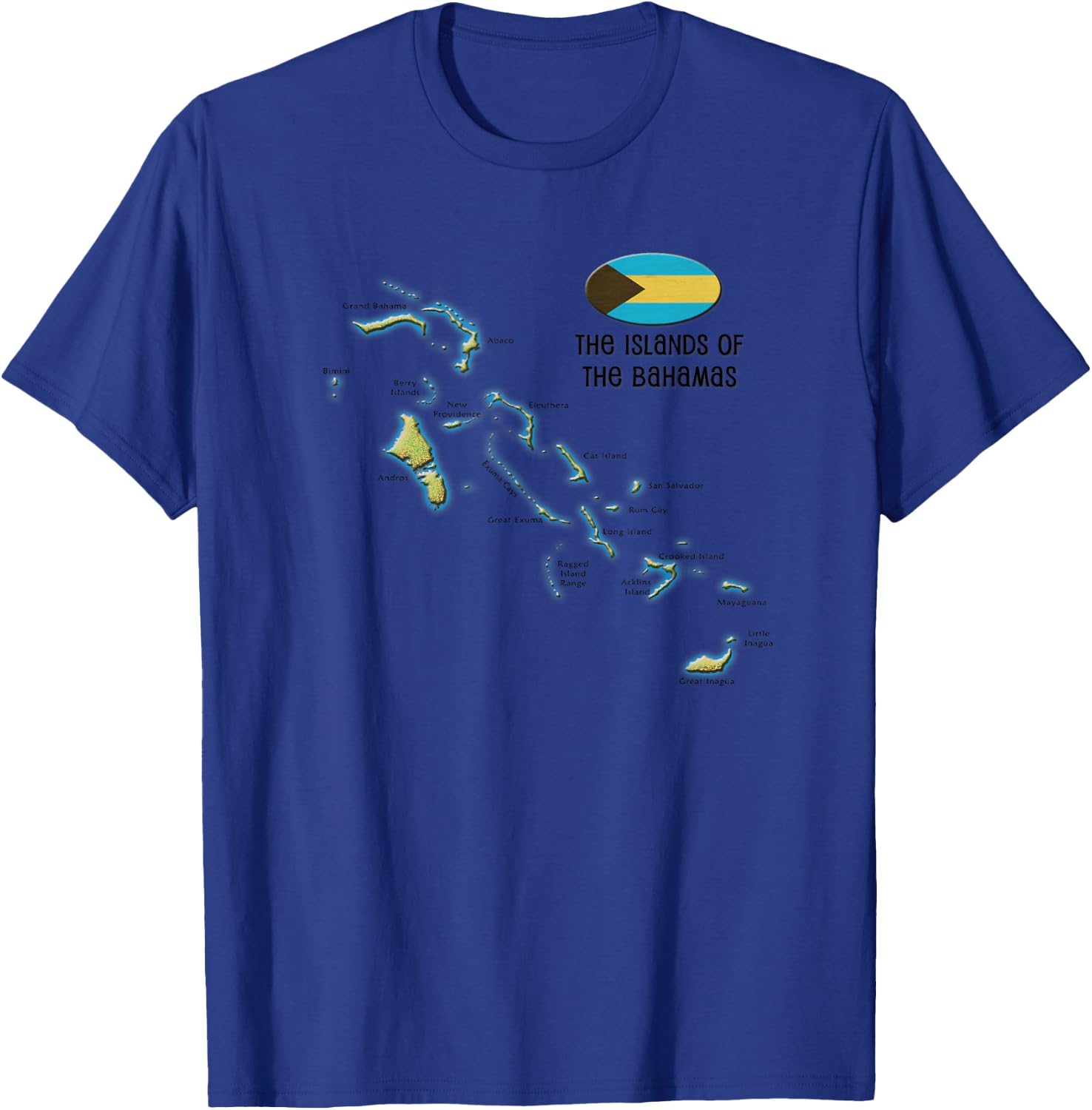 Bahamas, The Islands of, Map T-Shirt - T-Shirt | Royal