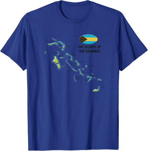 Bahamas, The Islands of, Map T-Shirt - T-Shirt | Royal